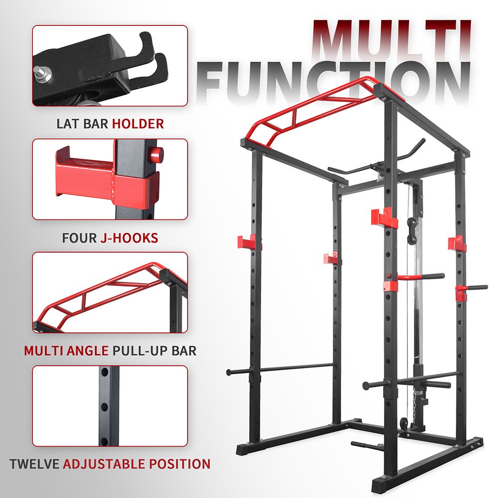 Power Cage, Home Adjustable Pullup Squat Rack Comprehensive Fitness power Rack