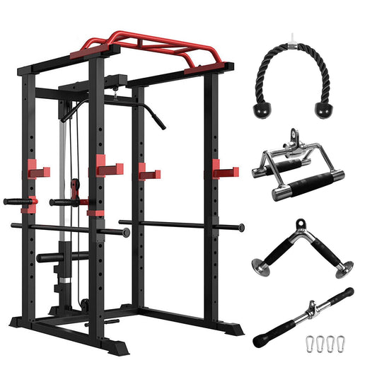Power Cage, Home Adjustable Pullup Squat Rack Comprehensive Fitness power Rack