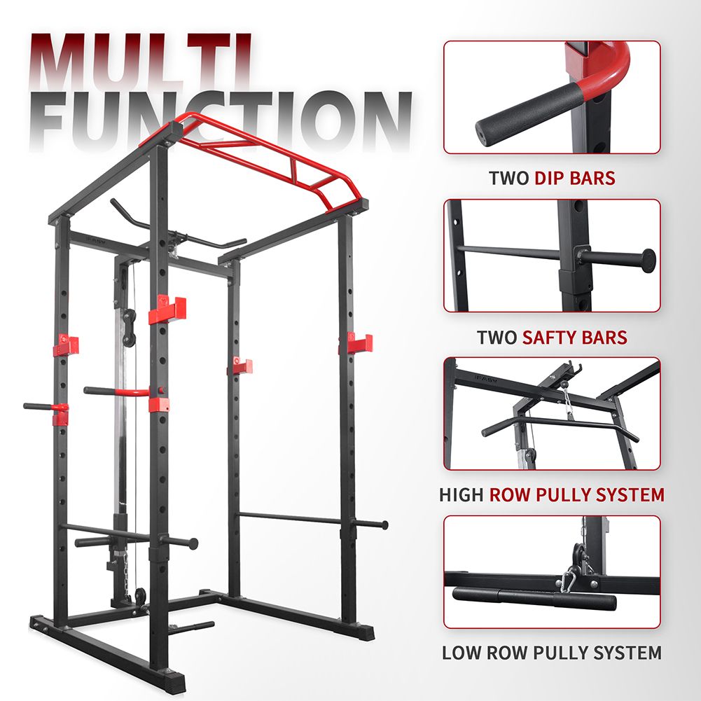 Power Cage, Home Adjustable Pullup Squat Rack Comprehensive Fitness power Rack
