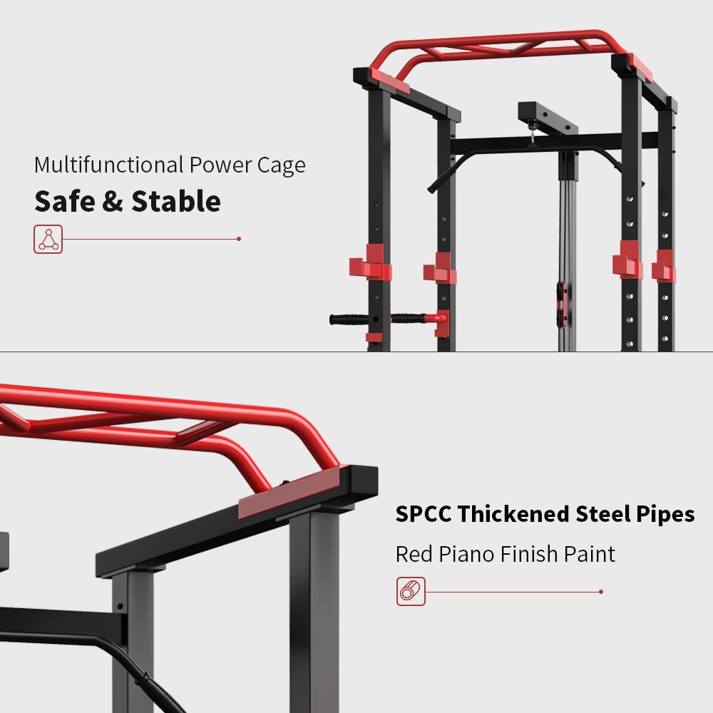 Power Cage, Home Adjustable Pullup Squat Rack Comprehensive Fitness power Rack